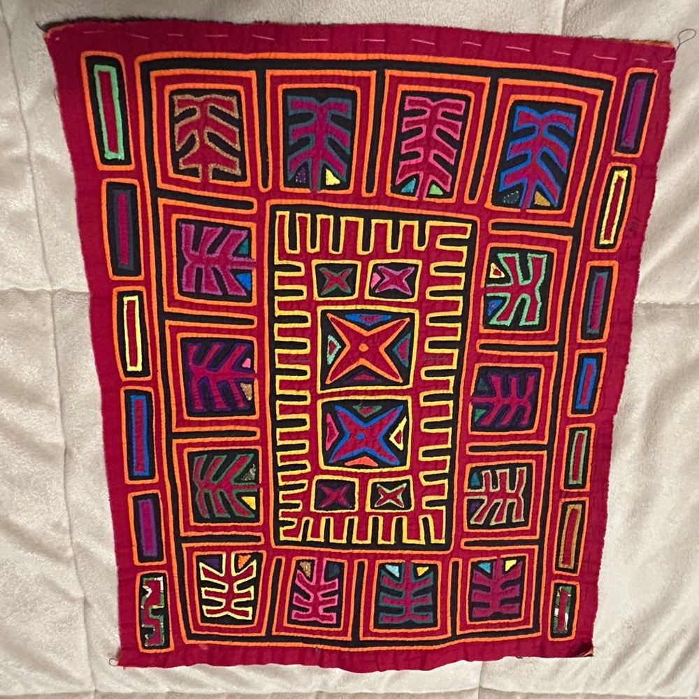 Vintage Kuna Mola Handsewn Reverse Applique Fabric Art